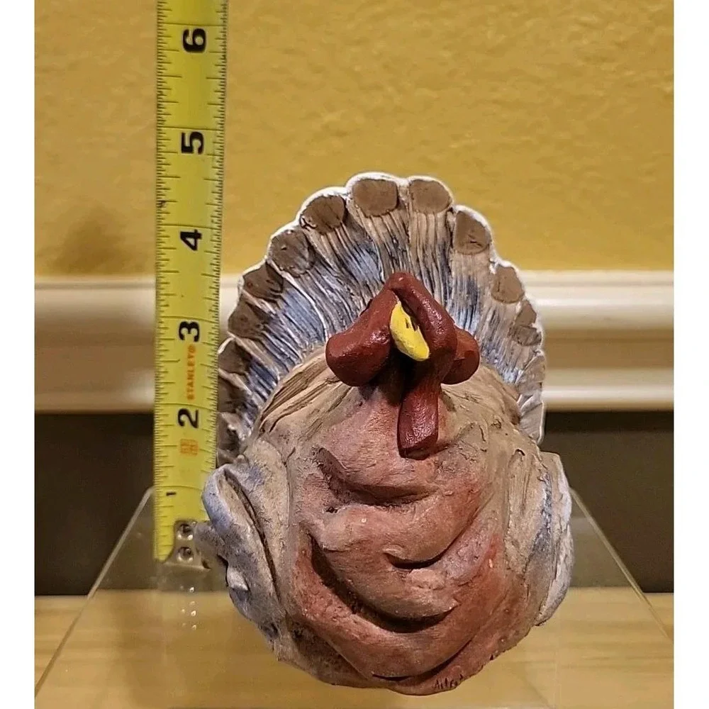 Vintage 1986 Whiterock Studio Clay Pottery Turkey Figurine Thanksgiving Decor